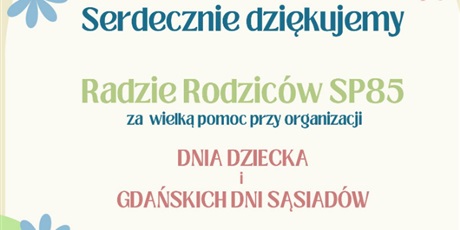 Podziękowanie dla Rady Rodziców