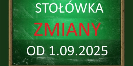 Zmiany w stołówce szkolnej od 1.09.2025r.